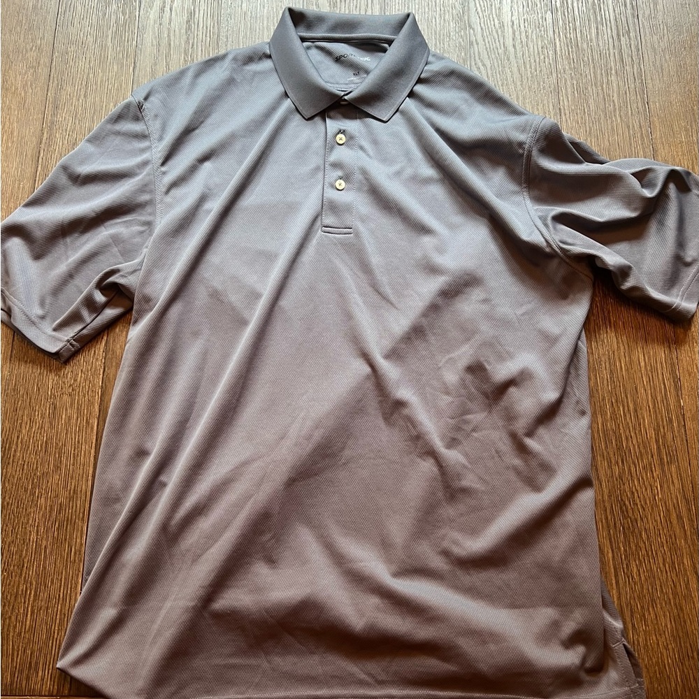 Gray Short Sleeve Polyester Moisture Wicking Polo XLT